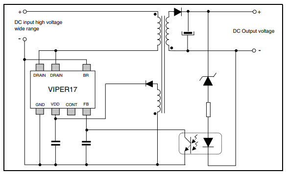 STMicroelectronics VIPer17 Switching Regulators for Flyback Converter